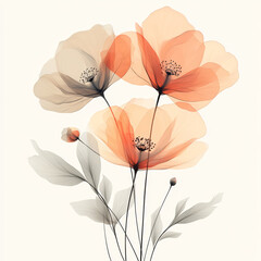 Floral background with poppies.