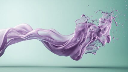 Fototapeta premium Abstract Lavender Liquid Splash in Motion: A Dynamic 3D Render