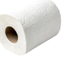 Fototapeta premium White tissue paper roll isolated on transparent background