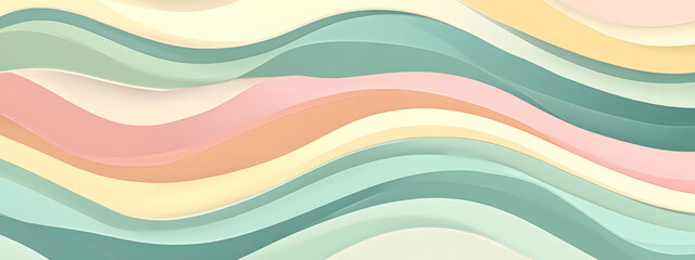 A pattern of wavy lines in pastel colors, creating an abstract background with a sense of movement and depth
