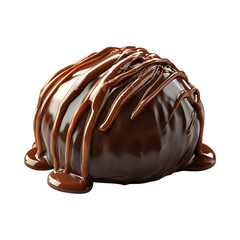 Caramelized Chocolate Ganache Chocolate Ball Isolated on Transparent Background