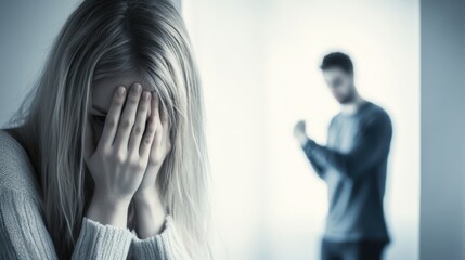 Exploring Emotion and Conflict: Modern Couple Facing Loneliness and Anxiety in Moody Home Setting