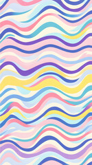 A pattern of wavy lines in pastel colors, creating an abstract background with a sense of movement and depth
