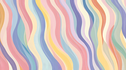 A pattern of wavy lines in pastel colors, creating an abstract background with a sense of movement and depth
