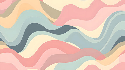 A pattern of wavy lines in pastel colors, creating an abstract background with a sense of movement and depth
