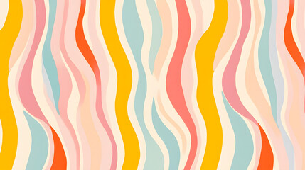 A pattern of wavy lines in pastel colors, creating an abstract background with a sense of movement and depth
