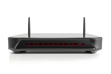 Sleek Black Wireless Router Modern Network Technology