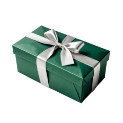 Green Festive 3D Gift Box, Colorful Present with Glossy Ribbon