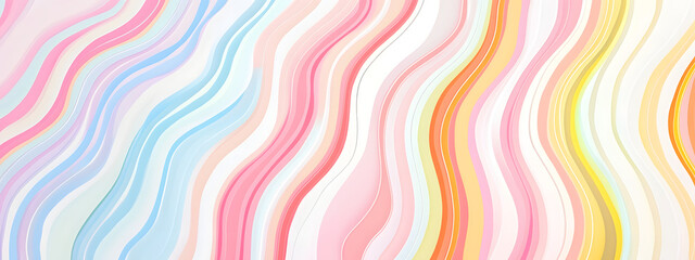 A pattern of wavy lines in pastel colors, creating an abstract background with a sense of movement and depth
