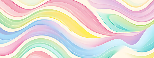 A pattern of wavy lines in pastel colors, creating an abstract background with a sense of movement and depth
