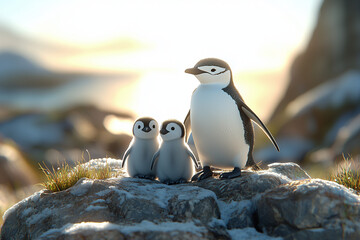 Fototapeta premium penguin in snow