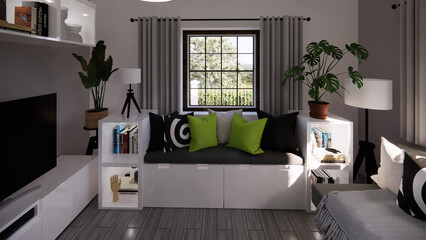 Modern Scandinavian Living Room Interior Design