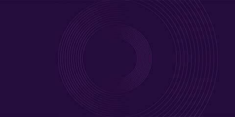 Abstract geometric lines glowing on dark background. Modern shiny circle lines pattern, purple circle lines