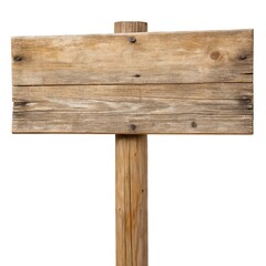 Wooden sign isolated on white background
