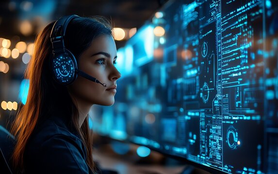 Quality assurance in customer service for technical support, seamless communication tools, professional support team, hightech digital interface, 8K photorealism