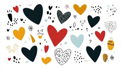 Colorful Heart Patterns for Romantic and Playful Designs