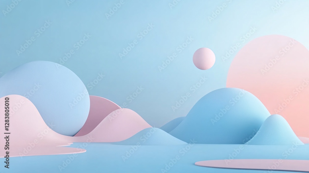 Poster a soft pastel blue background with a gradient fade for a minimalist design