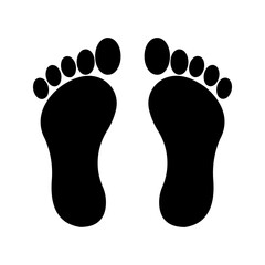 human footprints icon color editable
