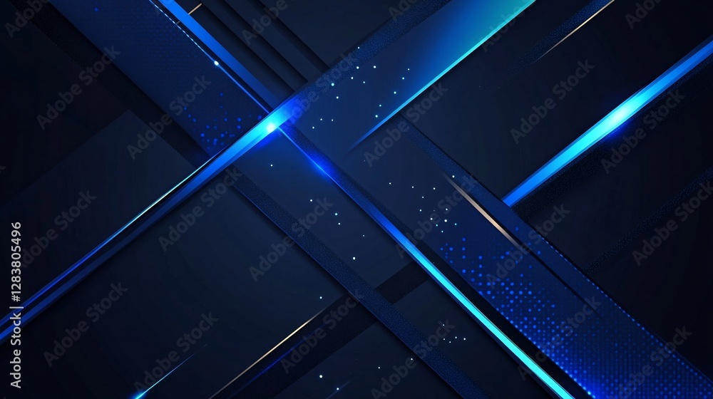 Aufkleber a futuristic abstract design with glowing blue lines and geometric patterns