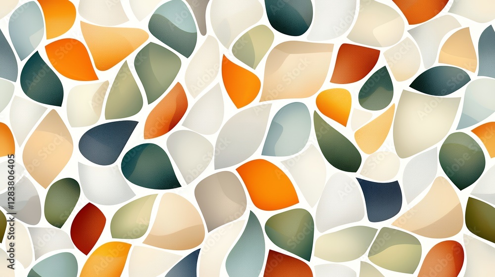 Poster colorful abstract mosaic pattern with geometric shapes and textured background