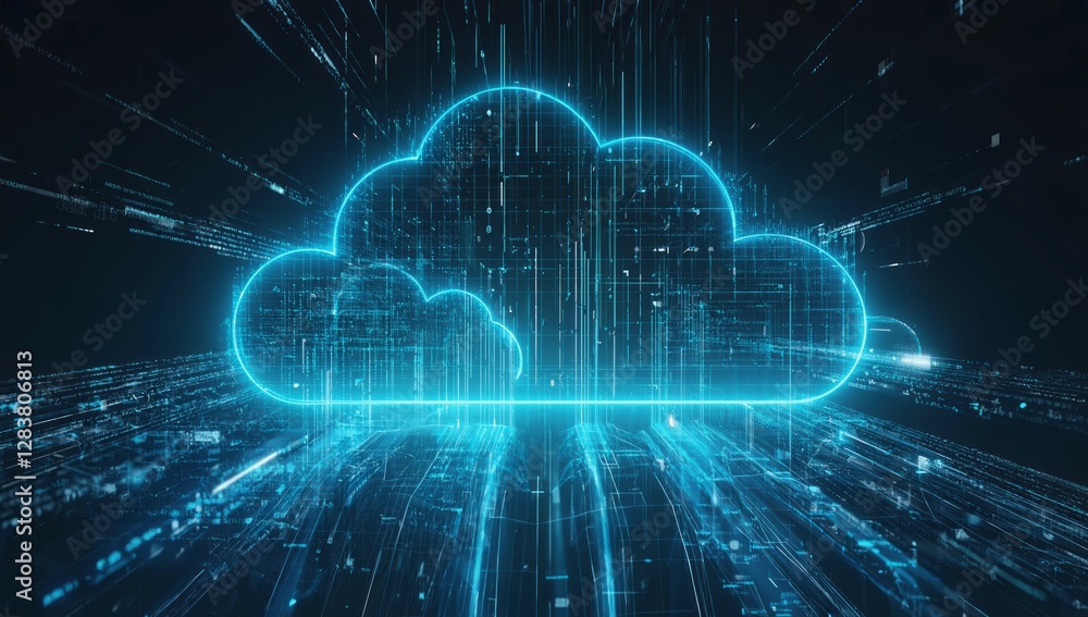 Aufkleber abstract digital cloud computing