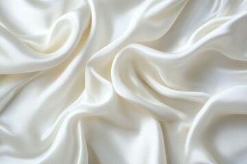 Obraz premium Smooth white silk folds on fabric surface. Neural network AI generated