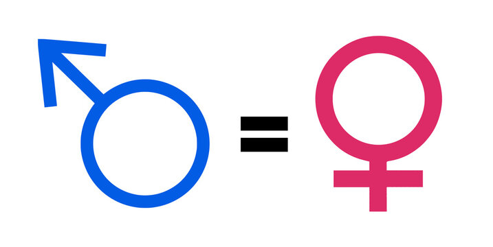 simbolo de hombre y de mujer como s&iacute;mbolo de la igualdad de genero