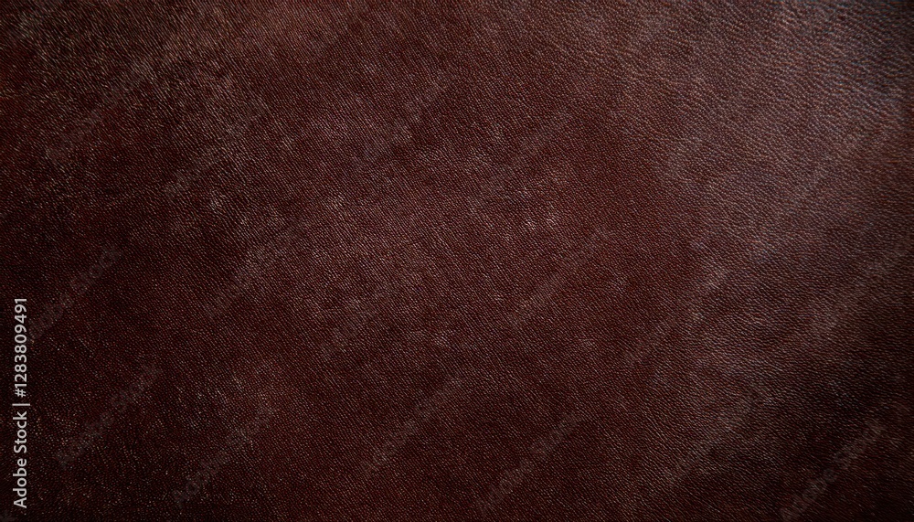 Poster close-up of aged brown leather texture with subtle creases and fine grain pattern, perfect for backg