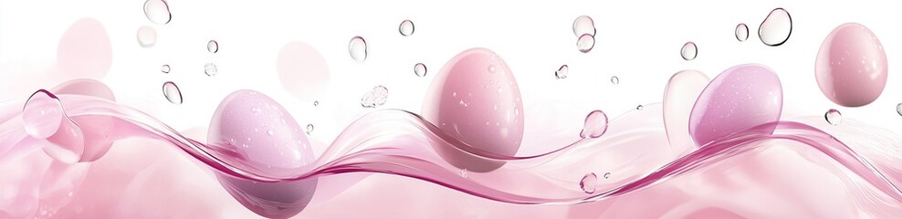 Pastel Easter illustration with water droplets magical giving theme