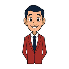 A friendly cartoon businessman with a big smile, sharp suit, and confident stance. He exudes warmth, trust, and professionalism, ready to seal the deal with charm!