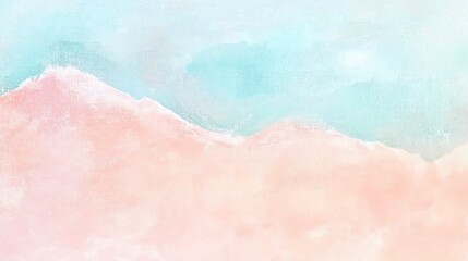 Fototapeta premium A soft, abstract landscape blending pastel pinks and blues, evoking tranquility and serenity with gentle watercolor gradients.