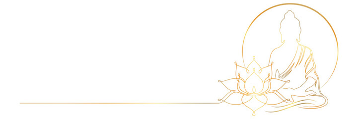 Vesak Day line art style illustration vector 7