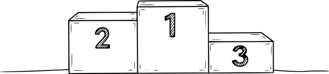 pedestal of the winner podium illustration outline
