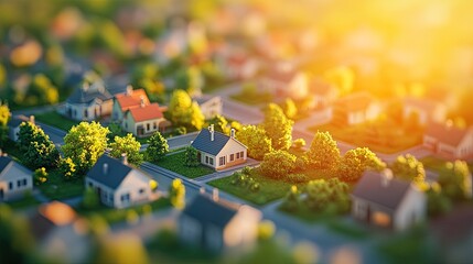 Illustrative concept of the housing market showcasing real estate development, property investments, and growth in urban areas, highlighting trends and opportunities in residential and commercial prop