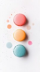 Obraz premium Colorful macarons on white background