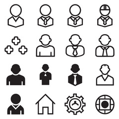 cons set. Soft skills concept editable stroke outline icons