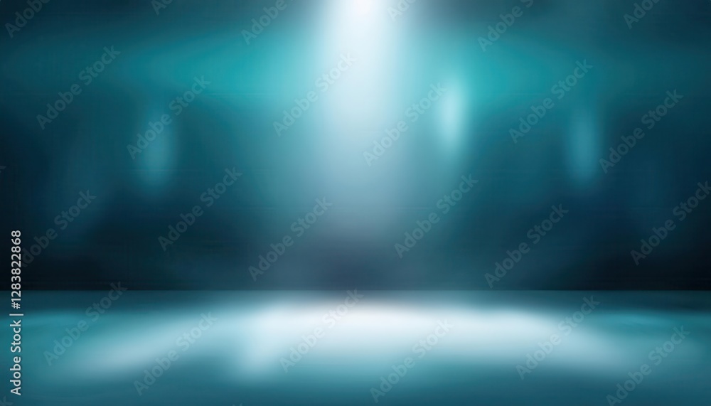 Leinwandbilder dramatic blue spotlight on empty stage with soft gradient background, perfect for presentation perfo