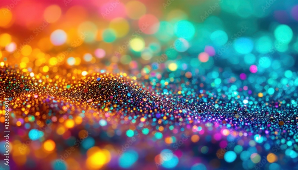 Poster vibrant multicolored glitter bokeh with sparkling abstract background