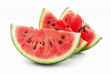 Fresh watermelon slices on white background. Neural network AI generated