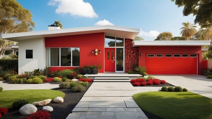 1. **Palm Trees and Modern Mid-Century Architecture in Palm Springs, California**