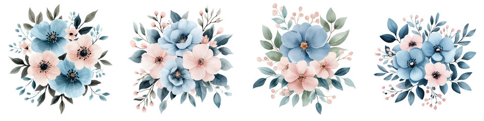 Beautiful and delicate floral bouquets in soft pastel colors perfect for weddings anniversaries birthdays and other romantic occasions  The arrangements feature a variety of flowers like peonies