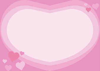 Love-shaped pink Valentine background with ornaments