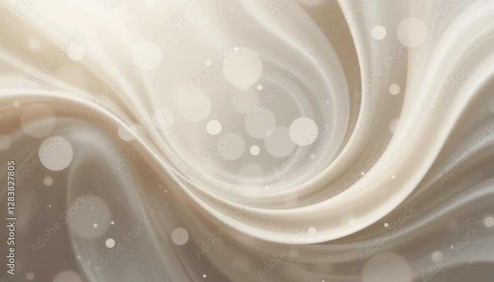 Poster elegant abstract swirling pattern with soft light and bokeh circles