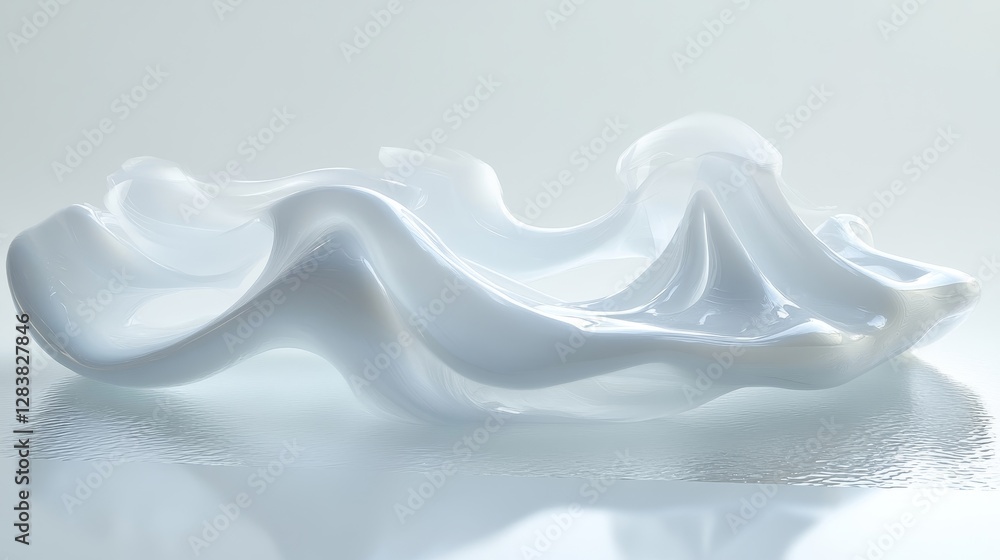 Poster elegant white fluid shape on smooth surface for abstract background