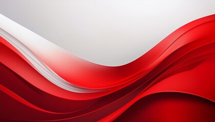 Red and white abstract waves flowing seamlessly