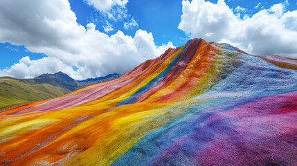 Vibrant Rainbow Mountains: A Natural Spectacle of Colorful Peaks