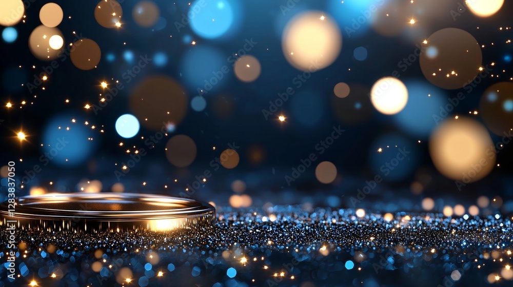 Poster elegant sparkling bokeh lights creating a dreamy atmosphere indoors abstract art nighttime close-up 