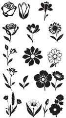 Set of logotype icons flowers
