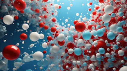 "3D Rendering of Social Media Icons: Falling Like, Comment, and Follow Symbols"