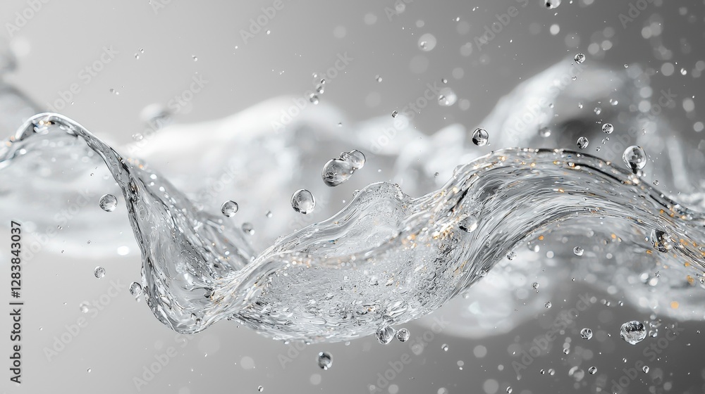 Poster dynamic water splash action studio setting high-quality image fluid motion close-up view capturing t